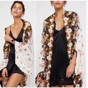 Free People Bali Wrapped in Blooms Kimono Festival Boho